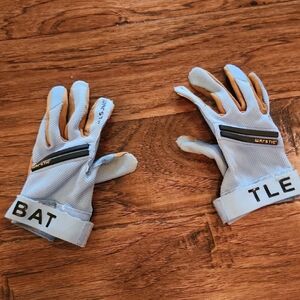 Warstic Kids Batting Gloves - Light Blue and Tan Size YL